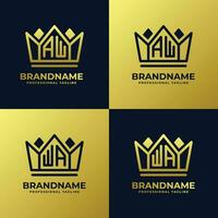 Letter AW and WA Home King Logo Set, suitable for business with AW or WA initials. vector