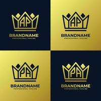 Letter AP and PA Home King Logo Set, suitable for business with AP or PA initials. vector