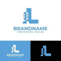 Letter L Microphone Logo, suitable for business related to Microphone with L initial. vector