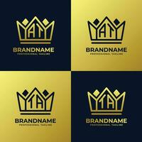 Letter AT and TA Home King Logo Set, suitable for business with AT or TA initials. vector