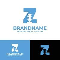 Letter Z Microphone Logo, suitable for business related to Microphone with Z initial. vector