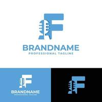 Letter F Microphone Logo, suitable for business related to Microphone with F initial. vector