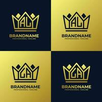 Letter AL and LA Home King Logo Set, suitable for business with AL or LA initials. vector