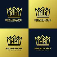 Letter AH and HA Home King Logo Set, suitable for business with AH or HA initials. vector