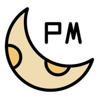 Night moon time icon vector flat