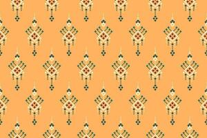 Geometric ethnic oriental pattern traditional Design for clothing, fabric, clothing, background, wallpaper, wrapping, batik. Knitwear, Pixel pattern, Embroidery style. vector