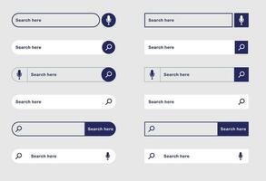 Web Search Bar Vector Illustration design for Websites. Search Bar for ui, design and website. Search Address and navigation bar icon. Collection of search form templates for websites