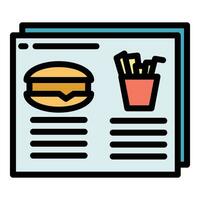 Online food menu icon vector flat