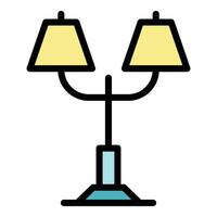 Furniture lamp icon vector flat