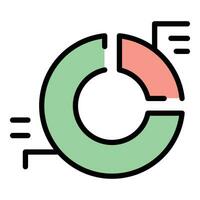 Business pie chart icon vector flat