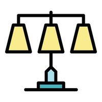 mesa lámpara icono vector plano