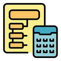 Finance calculator icon vector flat