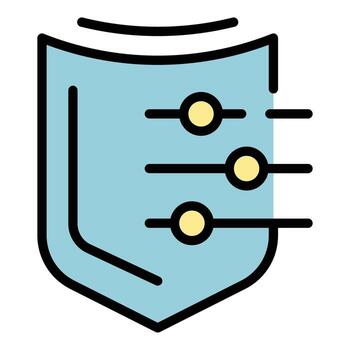 Shield process icon vector flat
