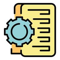 Gear business system icon vector flat