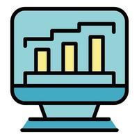 Business chart icon vector flat