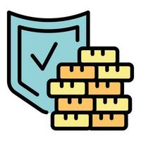 Protected money icon vector flat