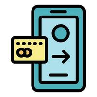 Bank phone app icon vector flat