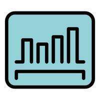 Graph data review icon vector flat