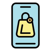 Shop phone app icon vector flat