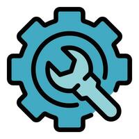 Technical overview gear icon vector flat