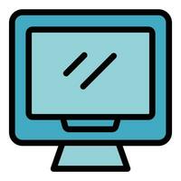 Monitor overview icon vector flat