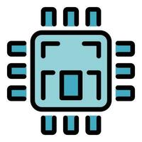 Processor overview icon vector flat