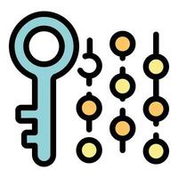 Digital key icon vector flat