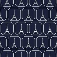 Seamless Eiffel Tower Pattern Vector Illustration