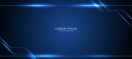 Futuristic background vector illustration. Design lines that glow bright blue. business and science banner