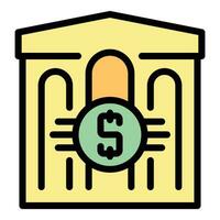 Bank money income icon vector flat