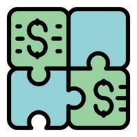 Income puzzle icon vector flat