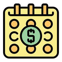 Calendar money income icon vector flat