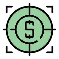 Passive income target icon vector flat