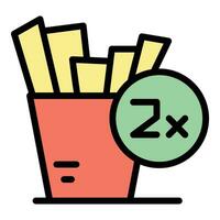 Double food order icon vector flat