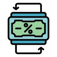 Money percent convert icon vector flat