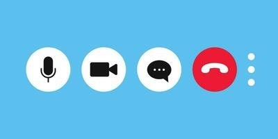 Video call icon. Conference interface vector icons template. Video cal icons set