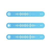Voice and audio message. Modern communication ui in messenger. Voice messages on a white background. Vector illustration