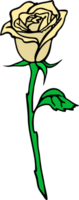 groß Rosa Rose Blume mit Blätter Nein Hintergrund, isoliert Element png