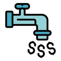 Money water tap icon vector flat