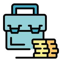 Money cash bag icon vector flat