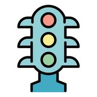 Traffic lights icon vector flat