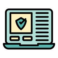 Laptop secure login icon vector flat