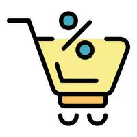 Sale shop cart icon vector flat