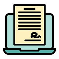 Online register document icon vector flat