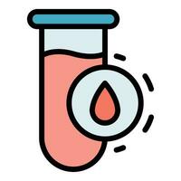 Blood test tube icon vector flat