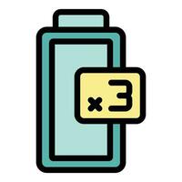 Triple charge icon vector flat