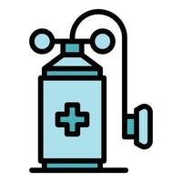 Medical oxygen tank icon vector flat