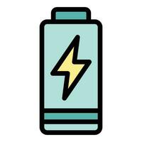 Battery low level icon vector flat