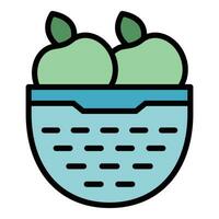 Apple colander icon vector flat