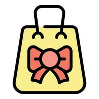 Gift bag icon vector flat